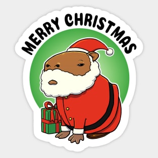 Merry Christmas Grumpy Capybara Santa Sticker